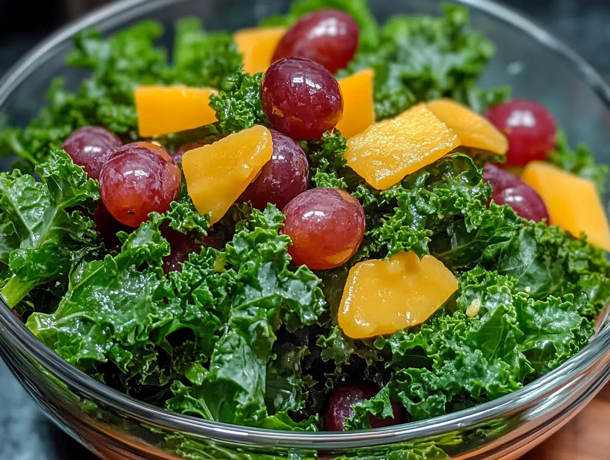 Massaged Kale Salad with Grapes & Cheddar