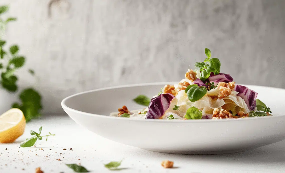 Roasted Cabbage Salad with Lemon-Shallot Dressing