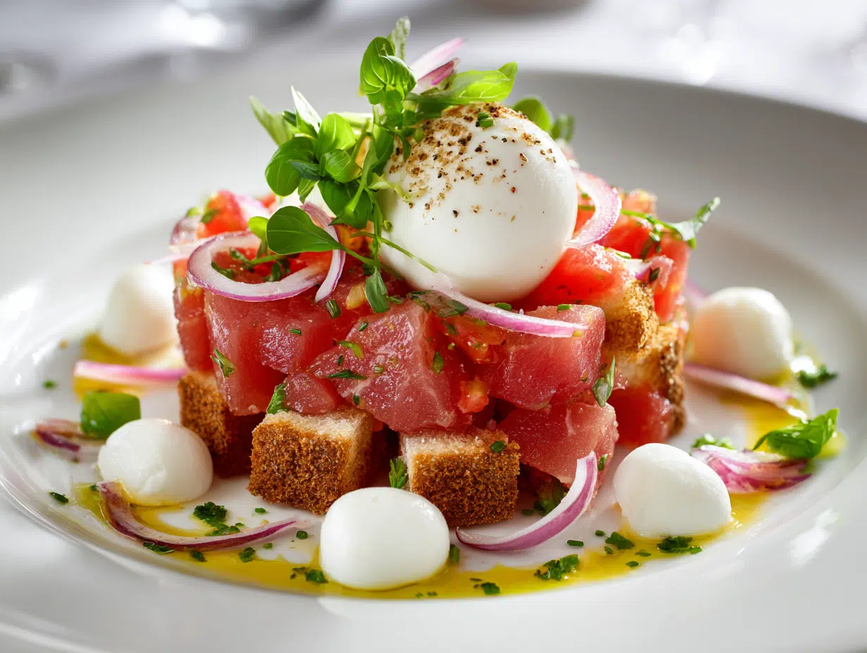 Panzanella with Burrata and Tuna