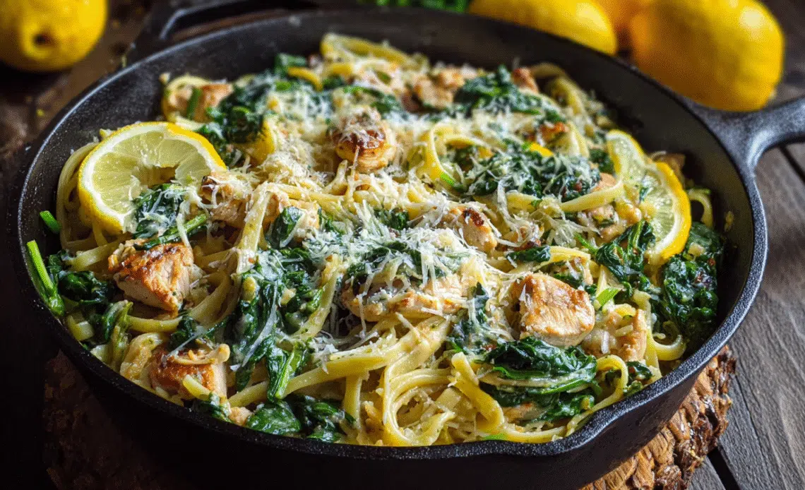 Chicken And Spinach Skillet Pasta