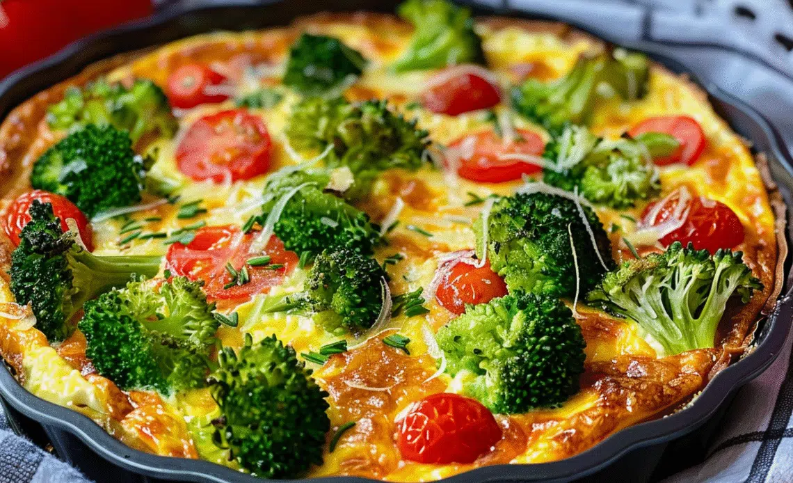 Broccoli, Tomato & White Bean Quiche