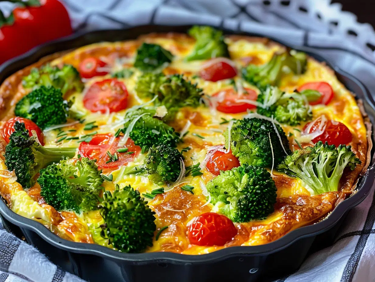 Broccoli, Tomato & White Bean Quiche