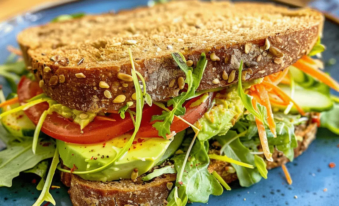 Veggie and Hummus Sandwich