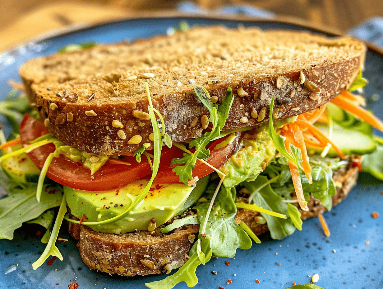 Veggie and Hummus Sandwich - Sugar Detox Lab