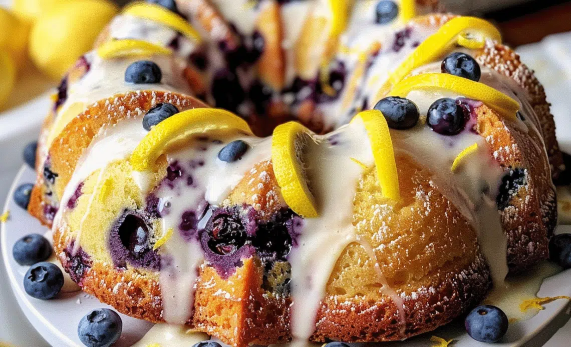 Fresh Lemon-Blueberry Bundt Cake