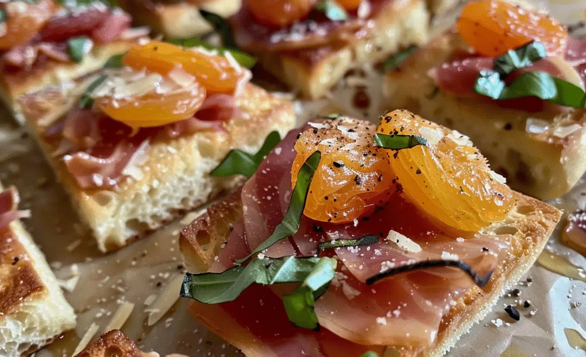 Apricot, Prosciutto and Parmesan Bites