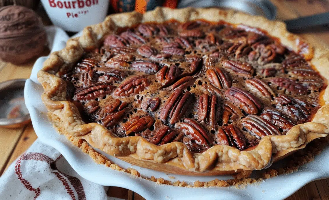 Chocolate Pecan & Bourbon Pie