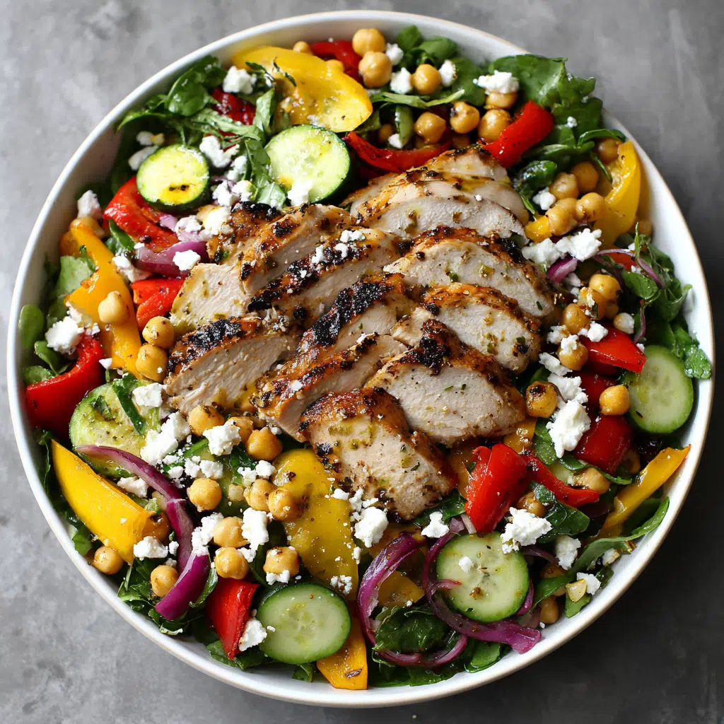 Grilled Chicken & Vegetable Salad with Chickpeas & Feta: