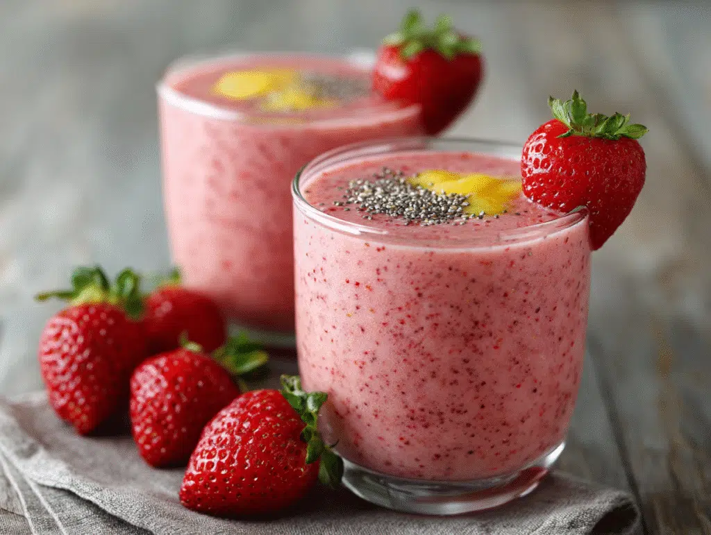 the Greek yogurt and almond milk, while the chia seeds