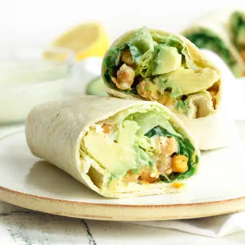 Cheesy Chickpea Caesar Wrap