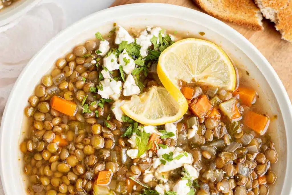 Hearty Greek Lentil Soup (Fakes)