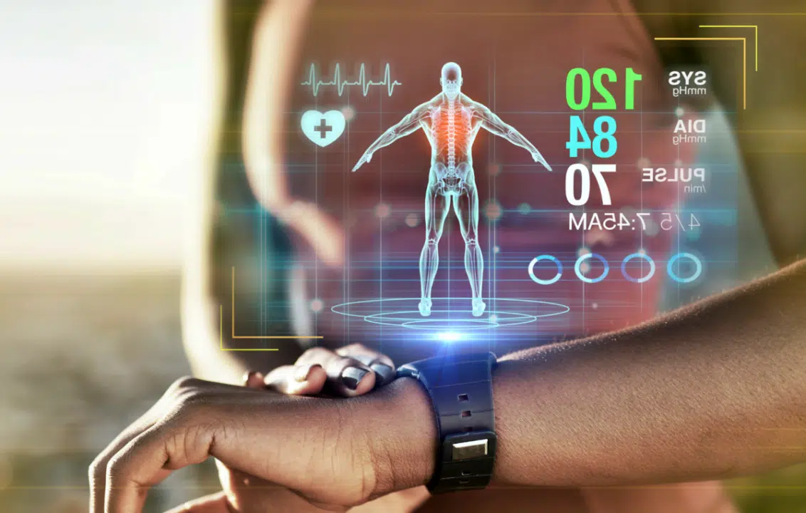 A digital dashboard showing health tracking metrics, including cycle monitoring statistics.