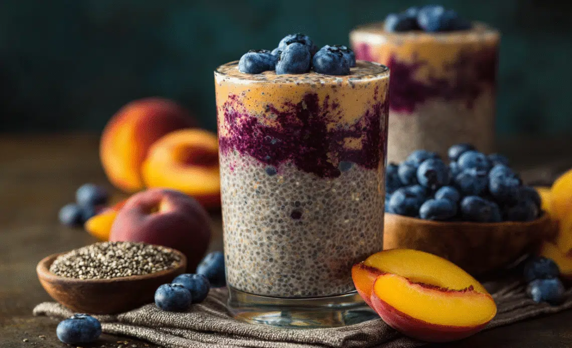 Discover Your New Favorite Health Boost: Blueberry-Peach Chia Seed Smoothie