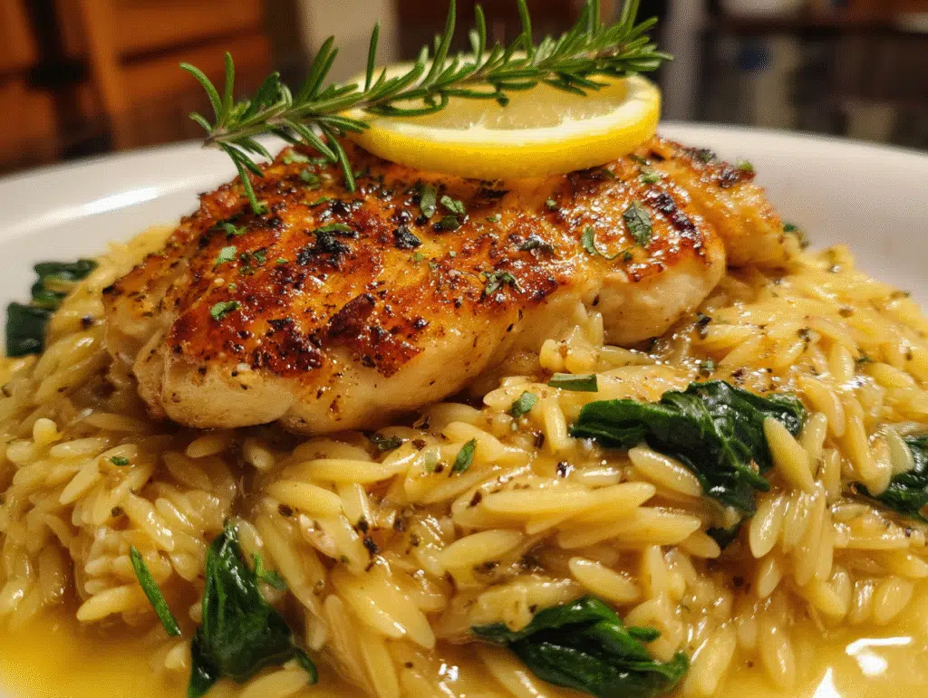 High-Protein Lemon Chicken Orzo
