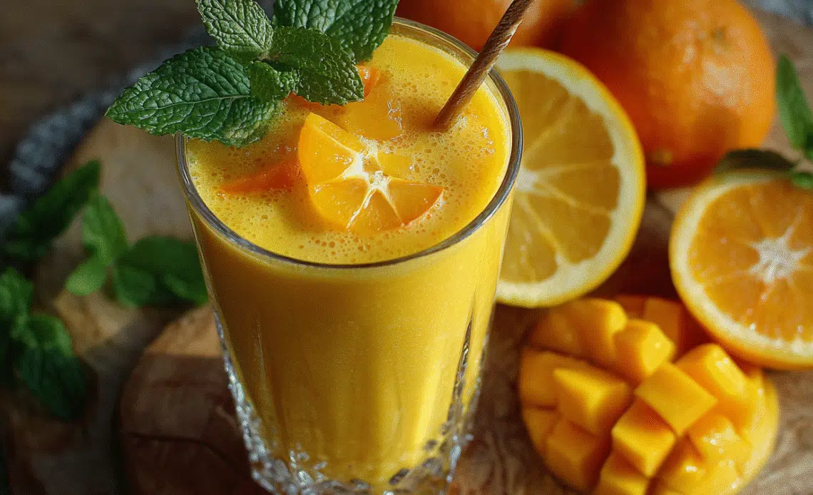 High-Protein Orange-Mango Smoothie: A Deliciously Energizing Boost!