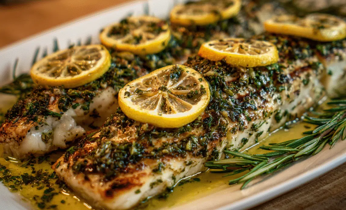 Herb Lemon Roasted Striped Bass