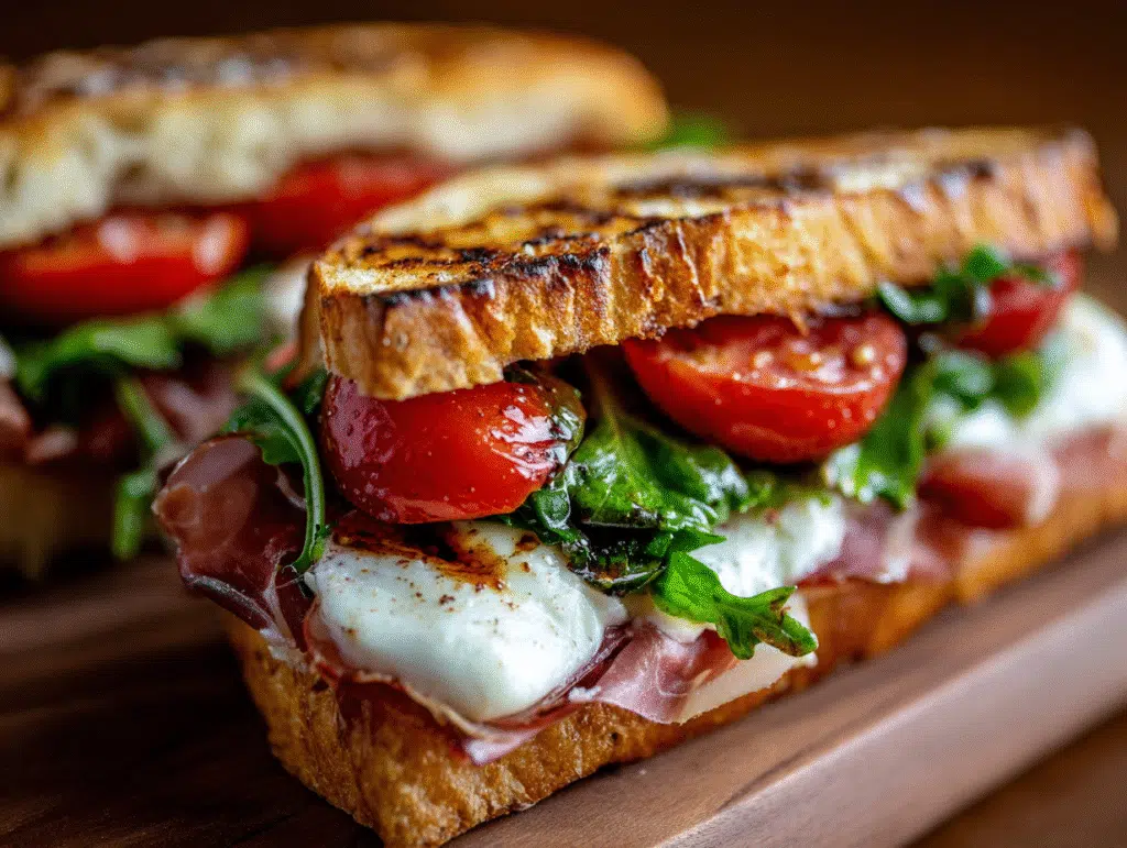 Mozzarella, Tomato & Prosciutto Sandwich