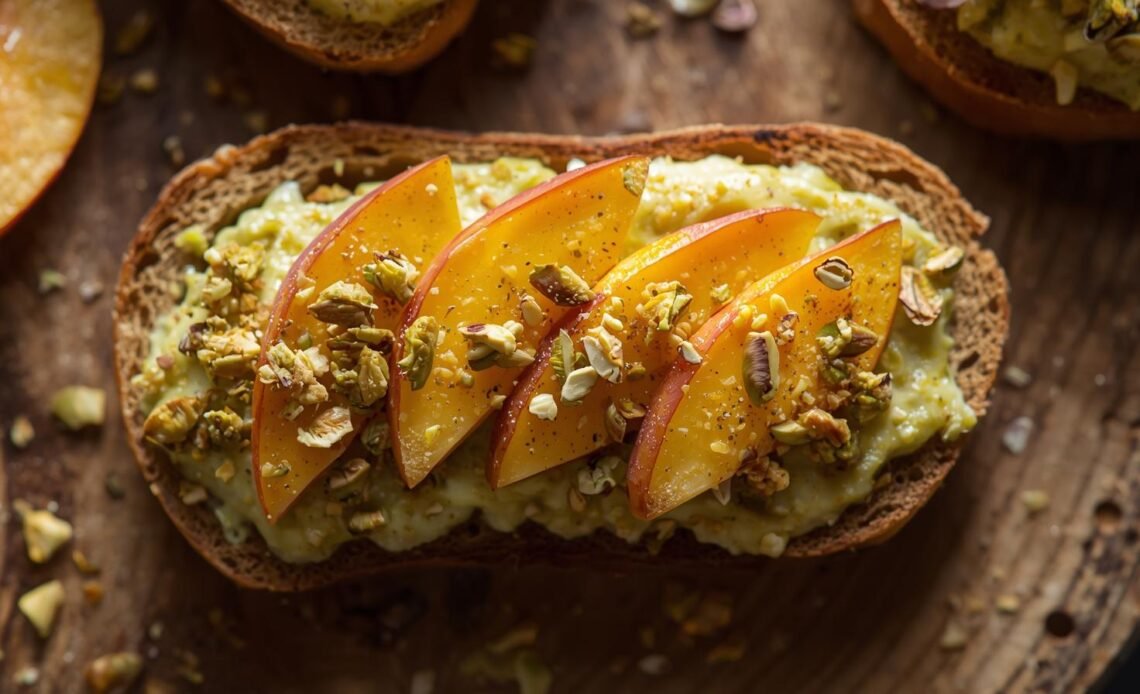 The Perfect Summer Snack: Pistachio & Peach Toast