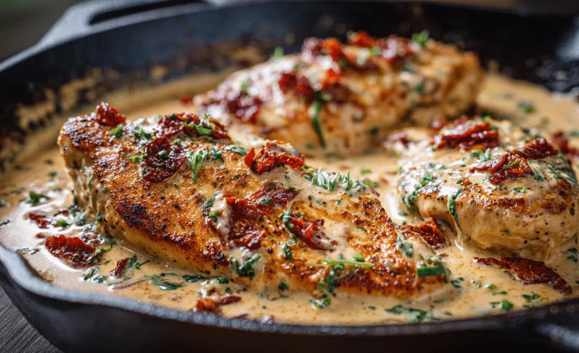 Chicken Cutlets with Sun-Dried Tomato Cream Sauce