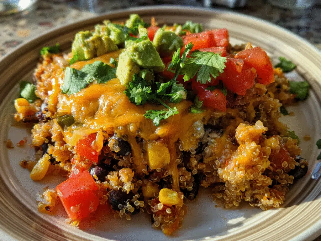 Poblano Pepper Substitute - Cheesy Black Bean & Quinoa Skillet Casserole