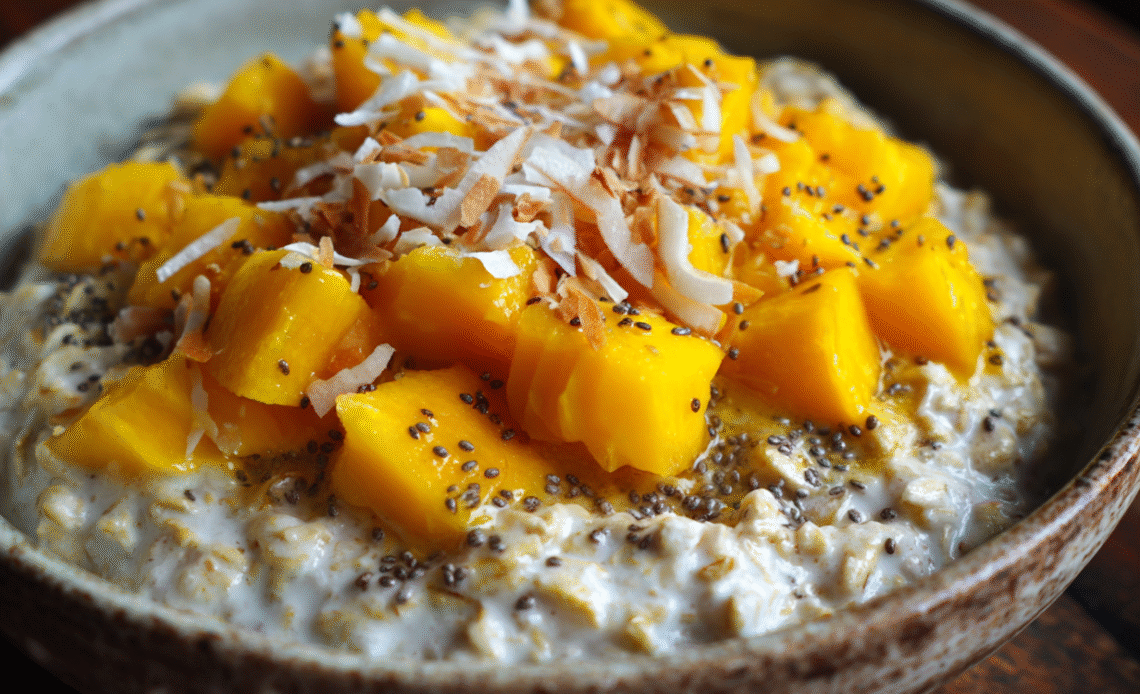 Coconut-Mango Oats: A Tropical Breakfast Delight