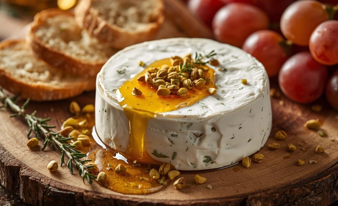 Boursin Cheese Appetizer with Honey and Pistachios