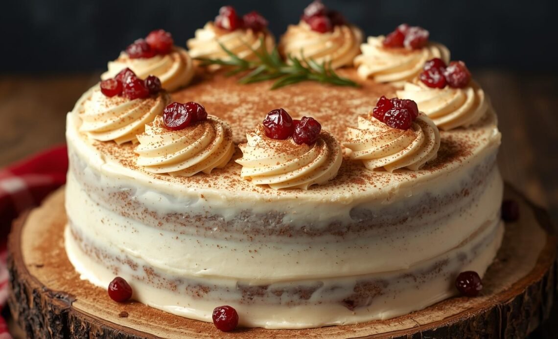 Christmas Spice Cake with Eggnog Buttercream