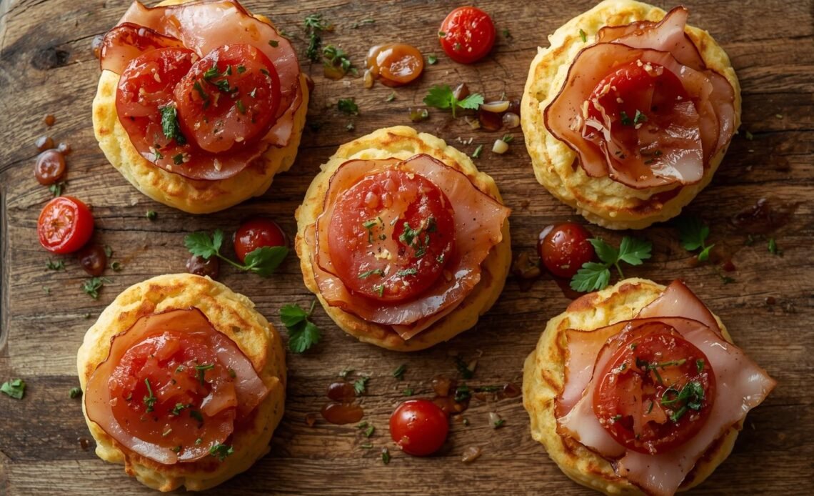 Hot Ham and Tomato Crumpets Recipe