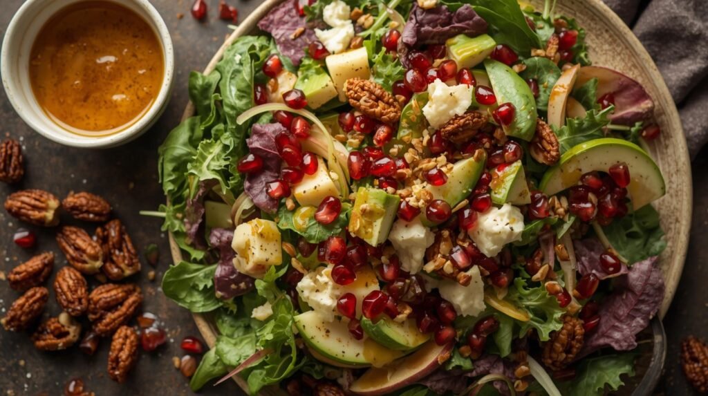 Pomegranate Christmas Salad with Honey Mustard Dressing: A Festive, Health-Conscious Celebration