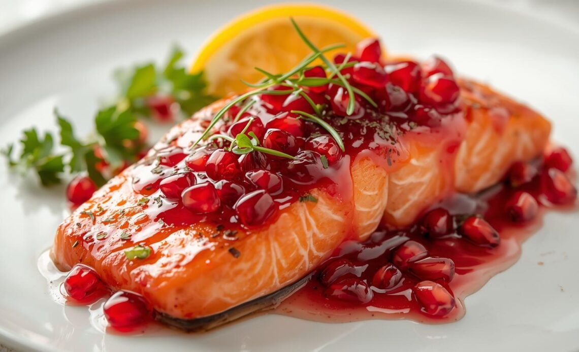 Pomegranate and Orange Glazed Salmon