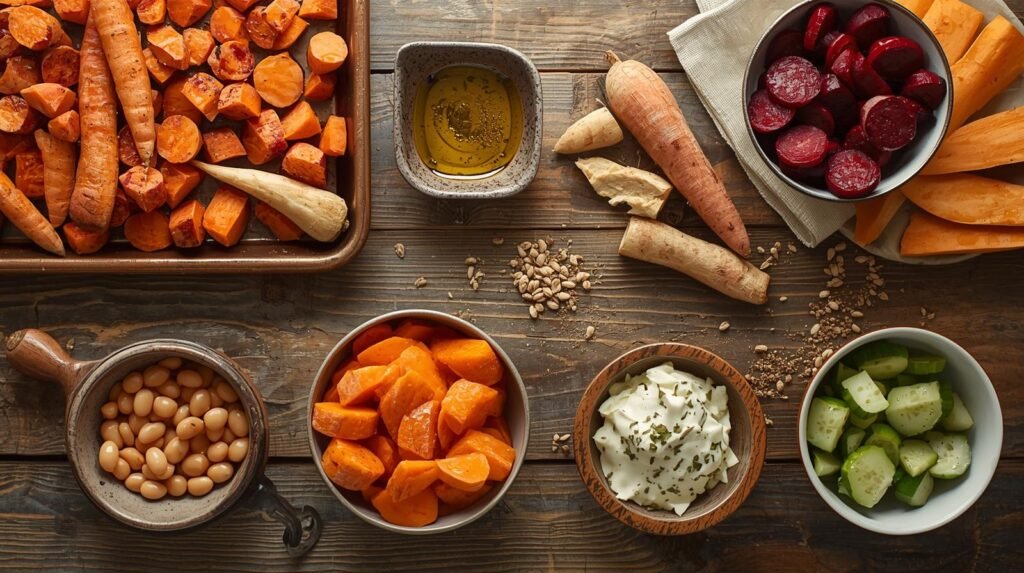 What Is Roasted Root Veg with Beetroot and Cucumber Dips and Why Does It Matter?