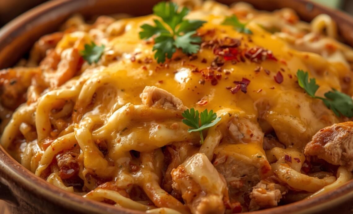 Indulge in Spicy Cajun Three-Cheese Chicken Spaghetti Bliss