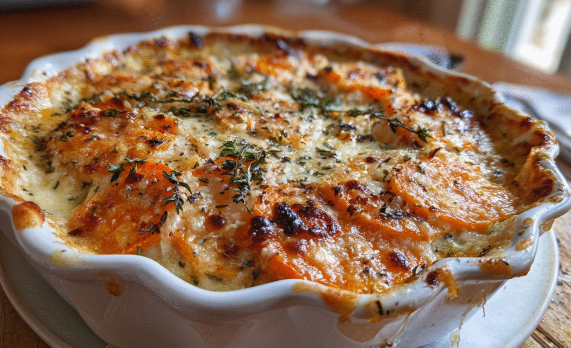 Discover the Comfort of Cheesy Root Veggie Gratin