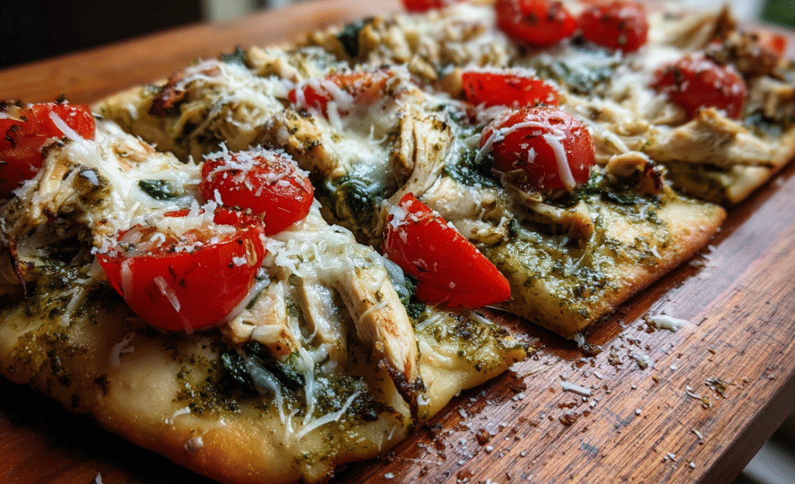Chicken Pesto Flatbread: A Fresh, Flavor-Packed Favorite for Any Occasion