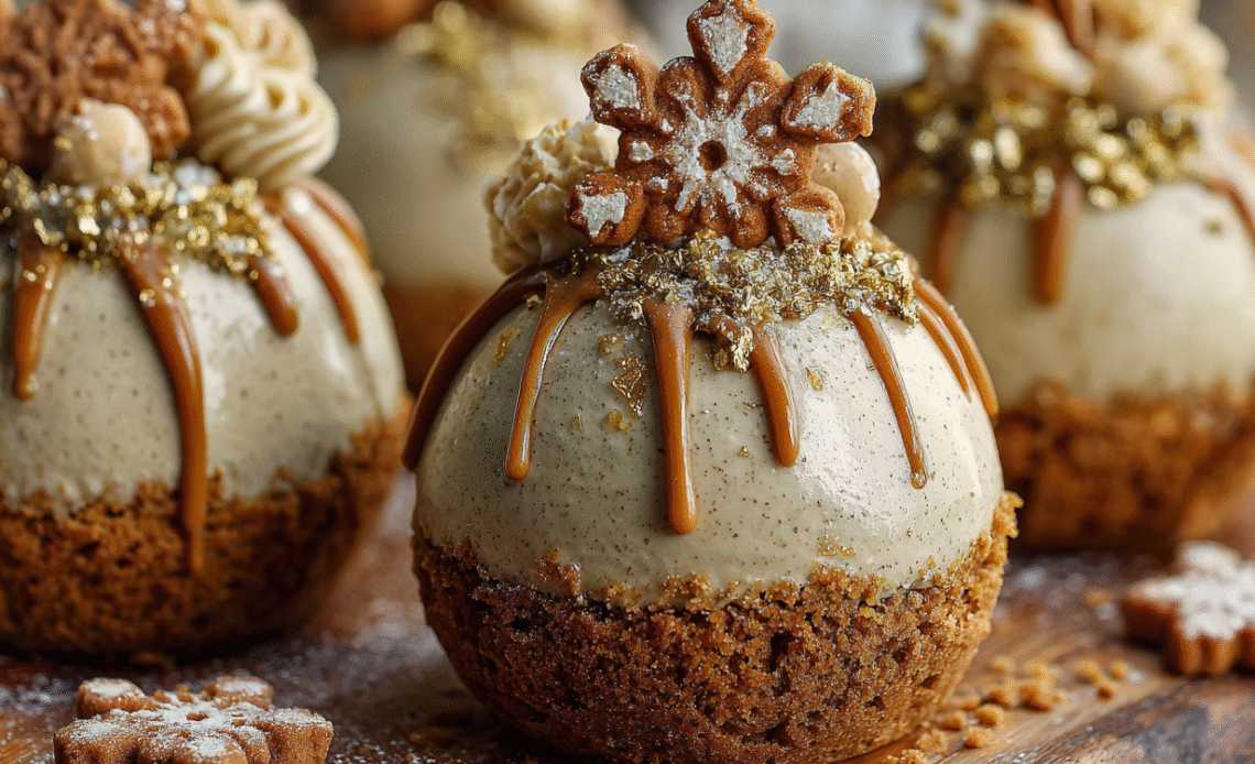 Gingerbread Latte Mousse Domes – A Gourmet Holiday Dessert Idea