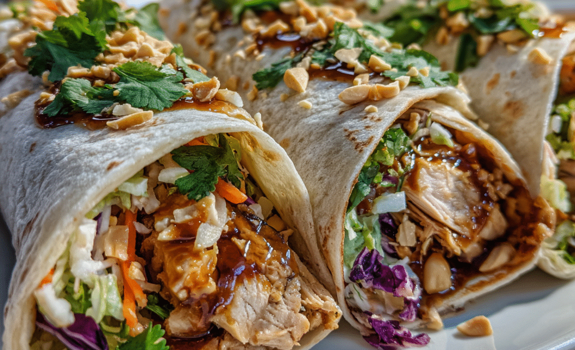 Thai Peanut Chicken Wraps: A Burst of Flavor and Wholesome Goodness