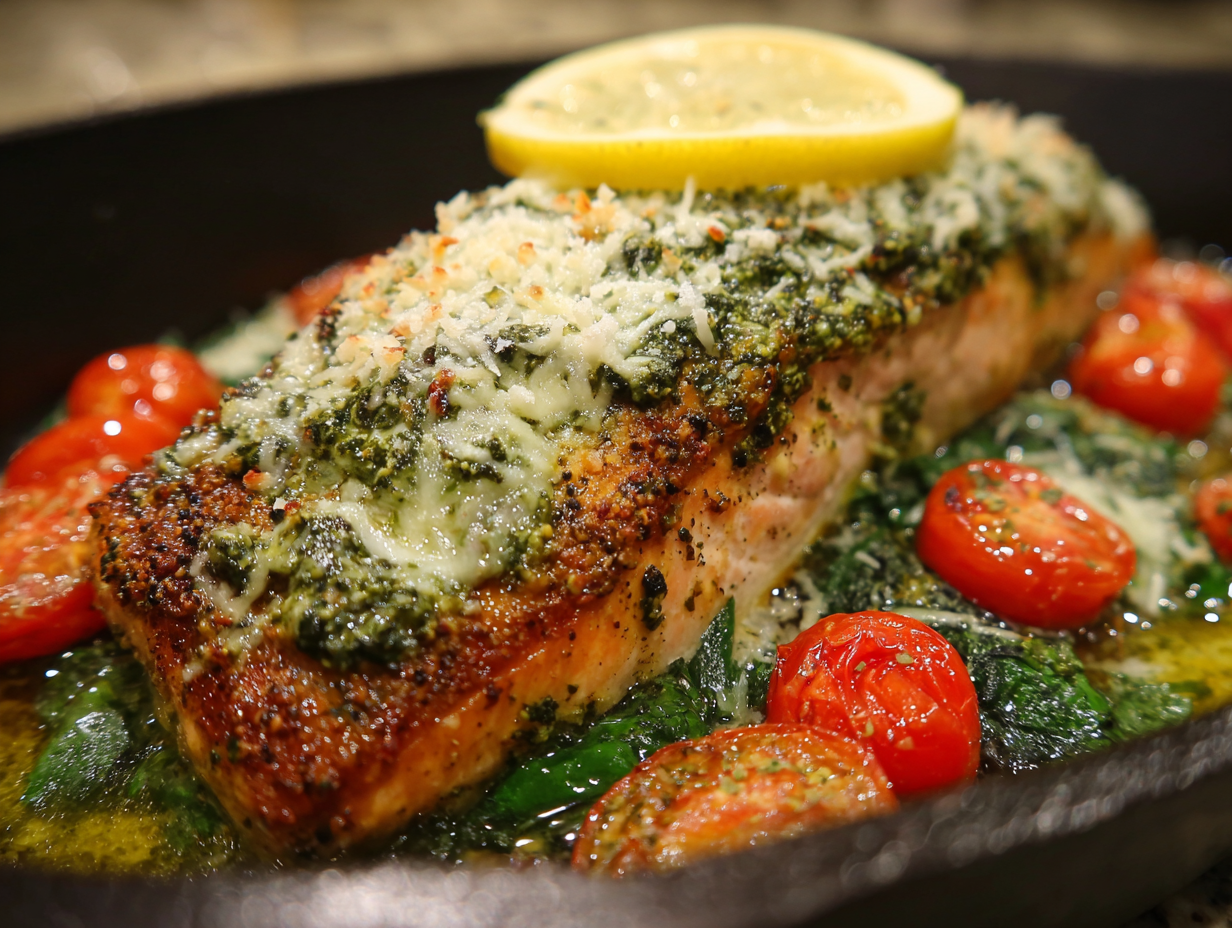 Pesto and Parmesan Salmon Recipe: A Flavorful, Nutrient-Rich Dinner