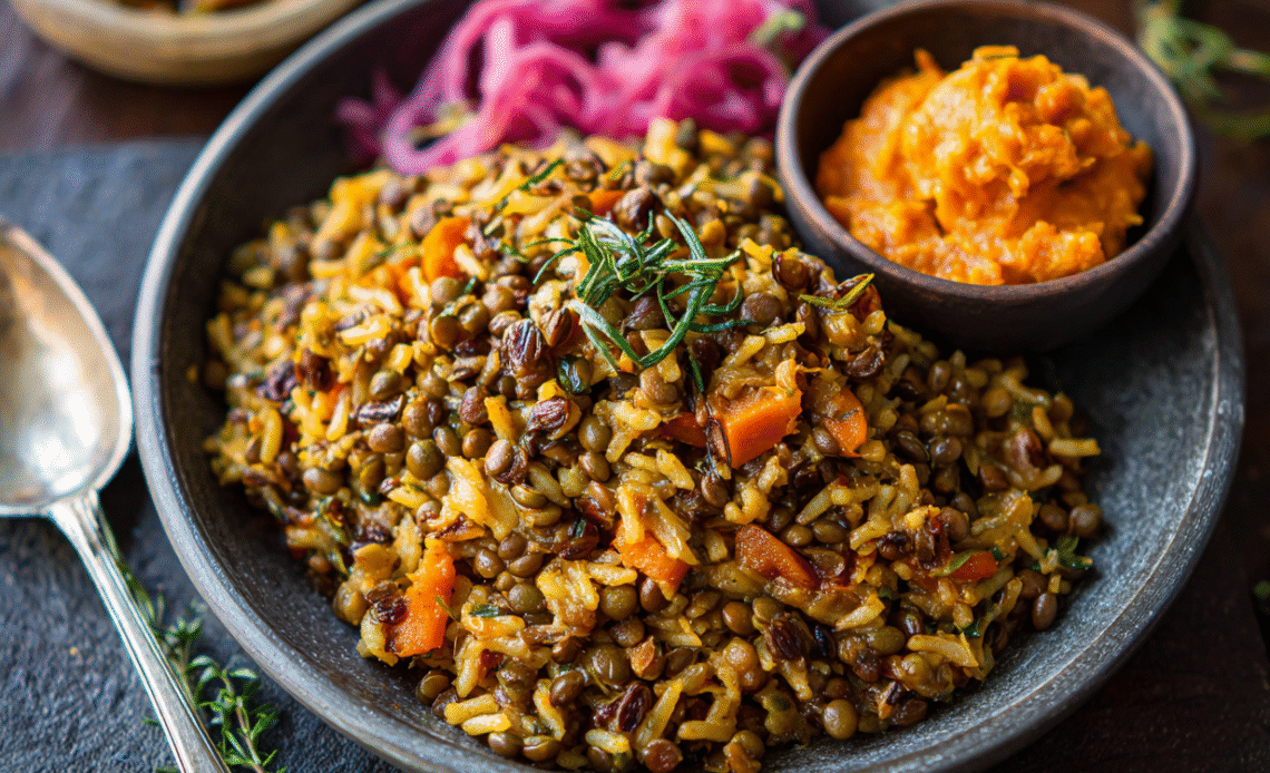 Pigeon Peas Pilau with Carrot Pickle