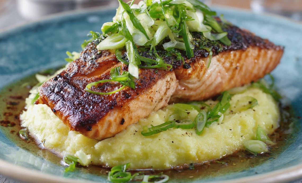 Salmon with Spring Onion Mash