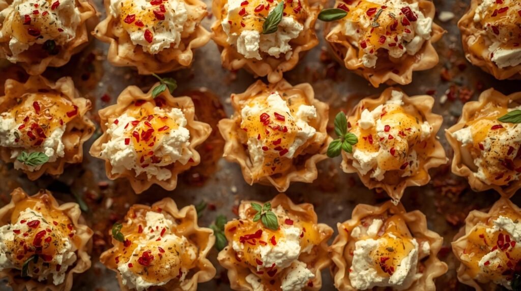 Irresistible 15-Minute Crispy Feta And Hot Honey Phyllo Cups