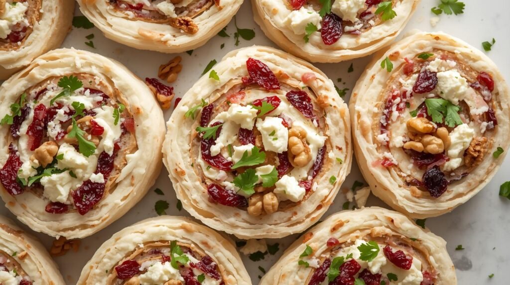 Vibrant Cranberry Feta Pinwheels with Cream Cheese