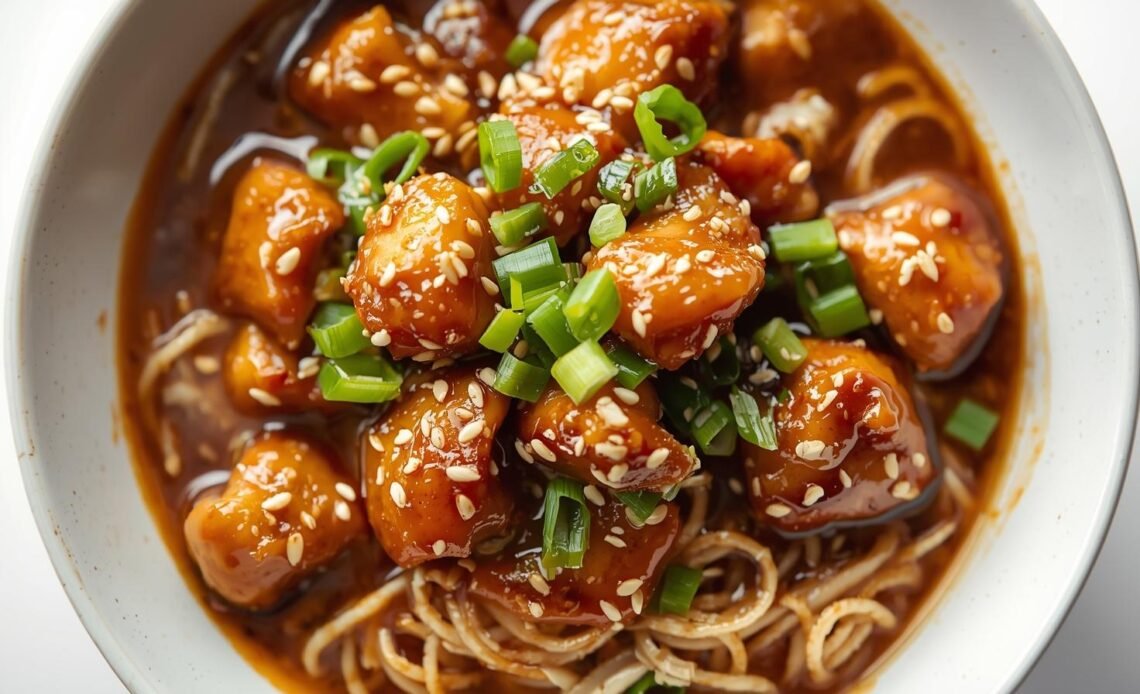 Sticky Garlic Chicken Noodles