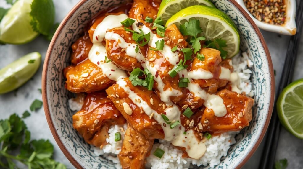 Sweet Chili Chicken Bowl with Coconut Lime Drizzle: A Flavor-Packed, Balanced Meal