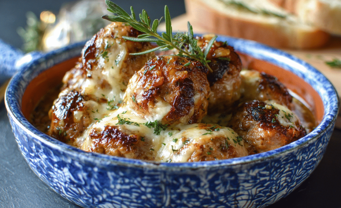 Cheesy French Onion Meatballs