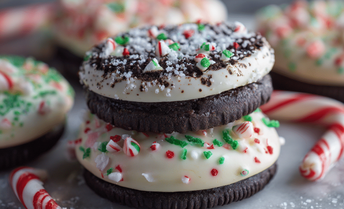 Christmas Peppermint Oreo Cookies