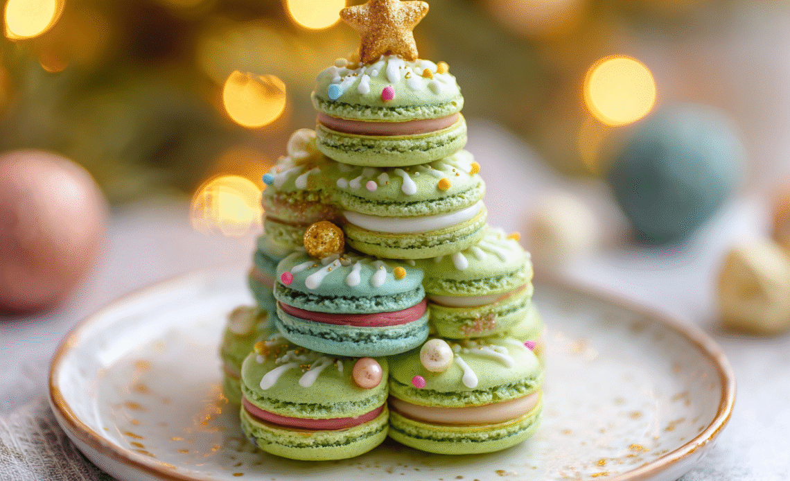 Christmas Tree Cake Macarons Recipe