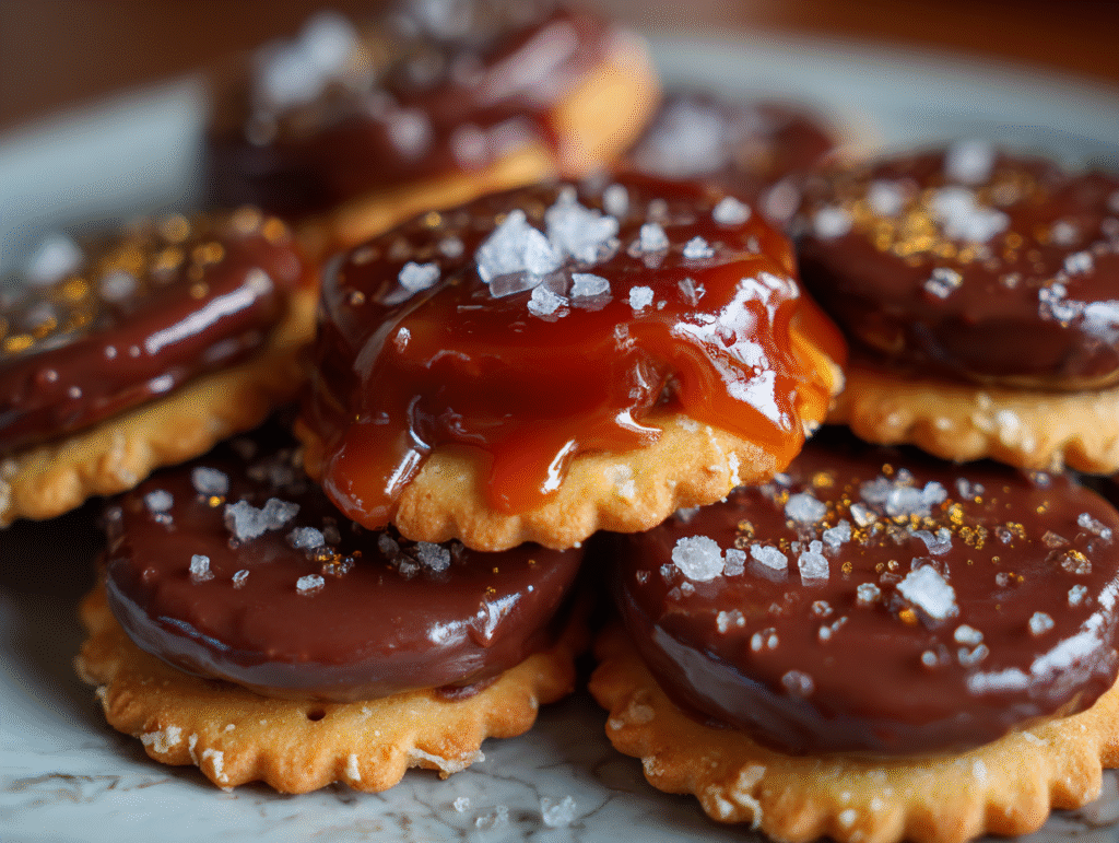 the snacks Caramel Ritz Cracker Christmas Cookies