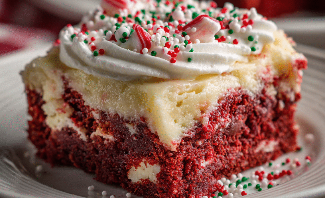 Christmas Red Velvet Poke Cake