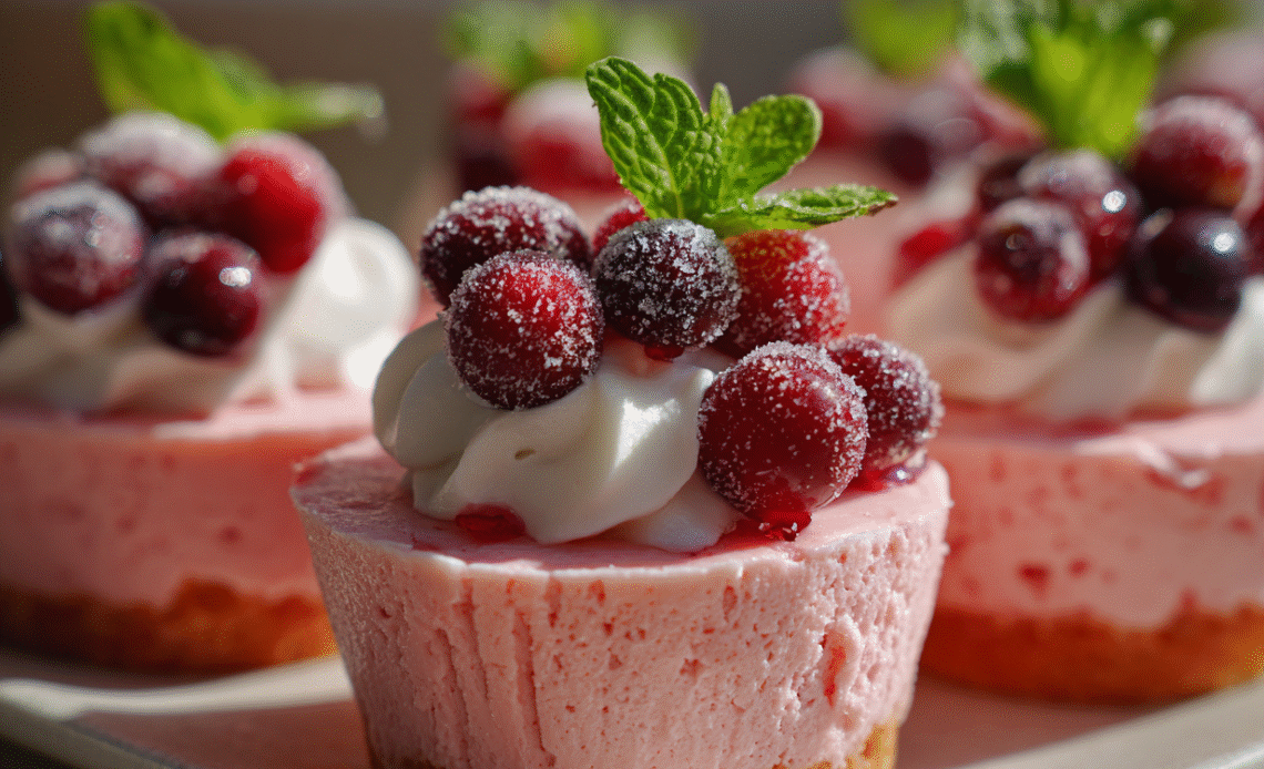Cranberry Mousse Cups – Fluffy Mini Christmas Desserts