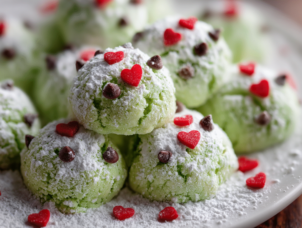 Grinch Snowball Cookies Recipe